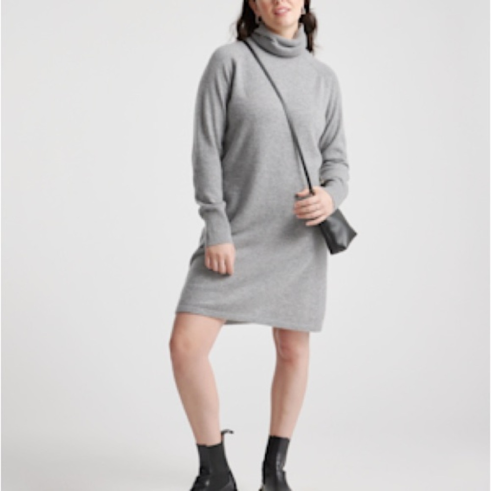 Quince Mongolian Cashmere Turtleneck Sweater Dress NWT